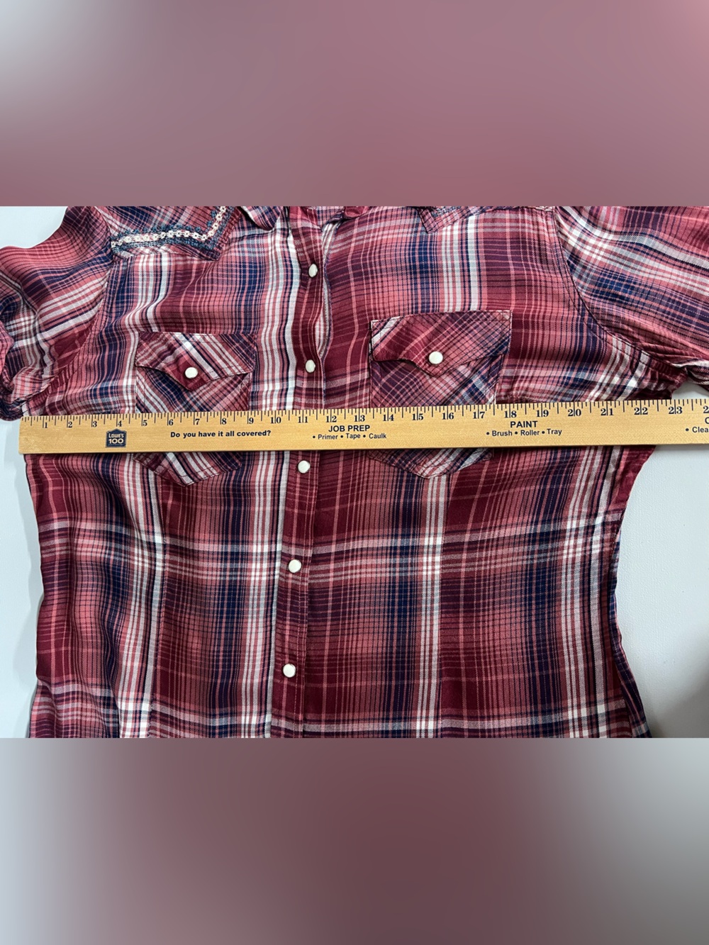 Wrangler Retro Plaid Pearl Snap Western Button Down Long Sleeve Shirt Womens XL - Picture 6 of 8
